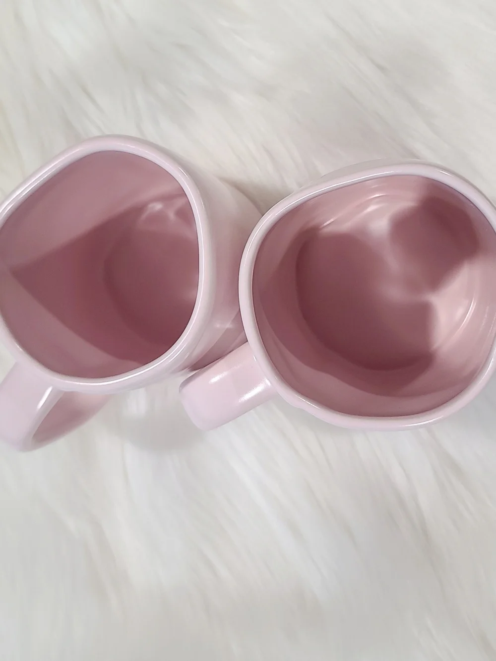 Rae Dunn Pink Ceramic #LOVE & BE MINE Mug Duo with Gold Lettering